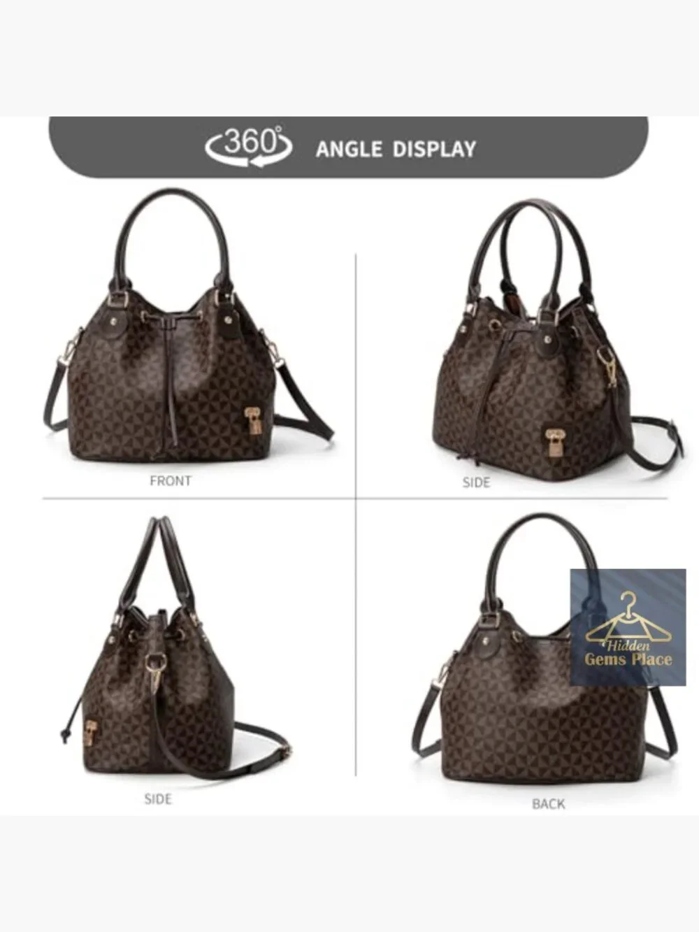 West Hobo Bucket Purse Drawstring Closure Shoulder Tote With Pockets